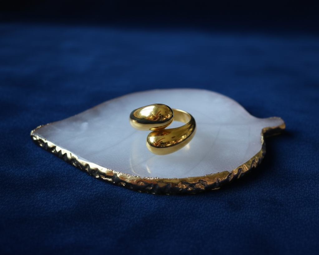 Gold Molten Bubble Statement Ring