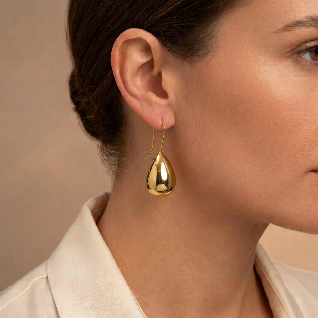 Polished Teardrop Drop Earrings