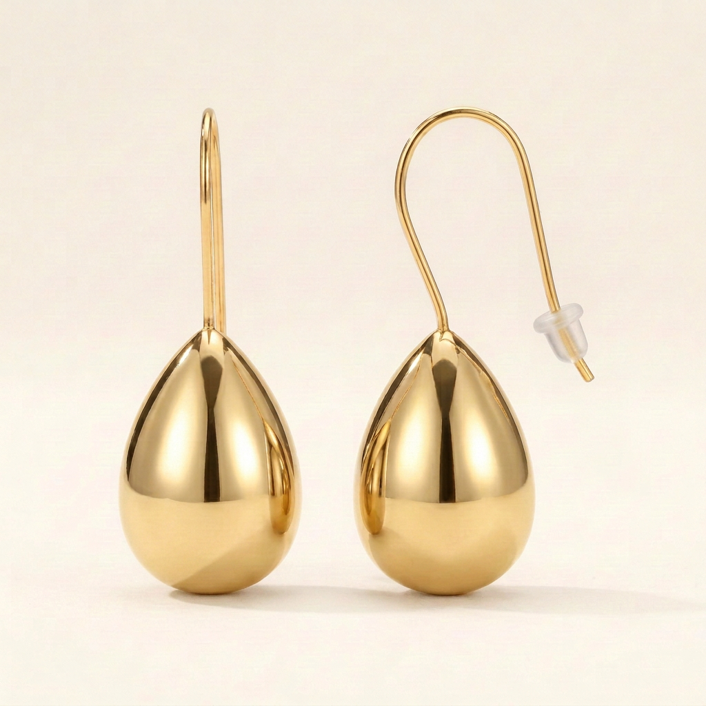 Polished Teardrop Drop Earrings