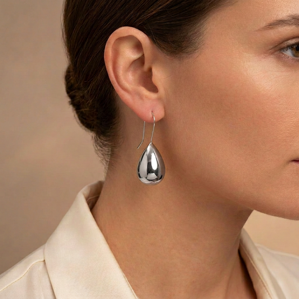 Polished Teardrop Drop Earrings
