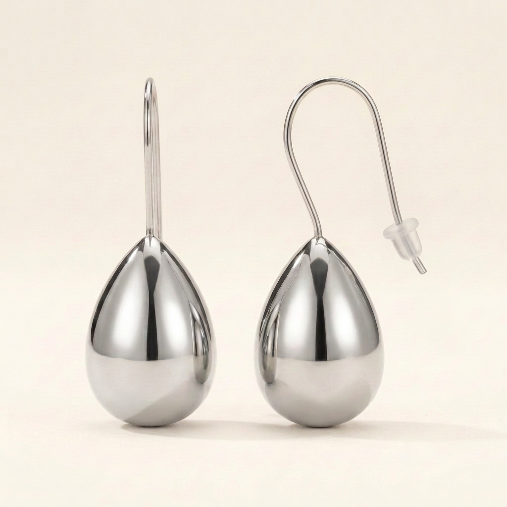 Polished Teardrop Drop Earrings