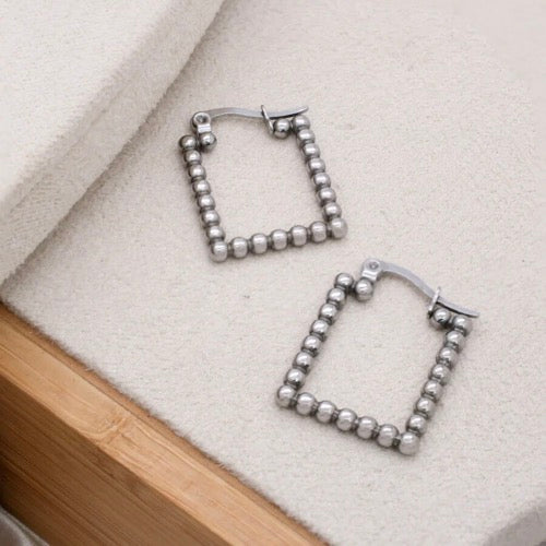 Rectangular Silver Hoops