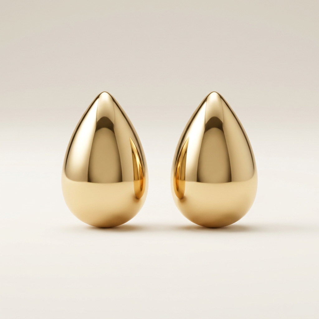 Gold Teardrop Statement Earrings