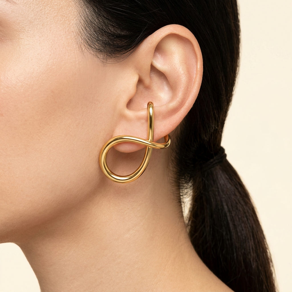 Sculptural Crossover Loop Earrings