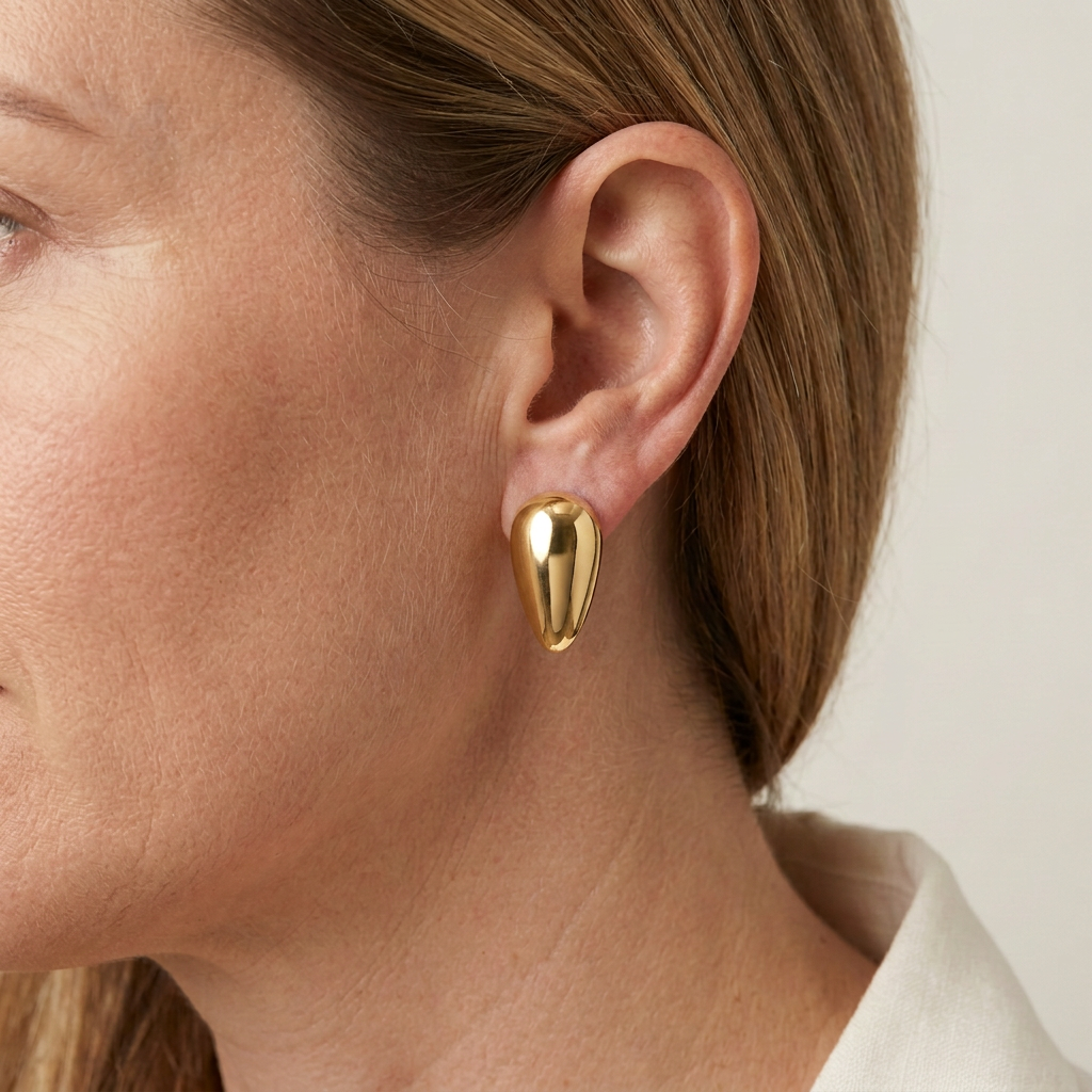 Sculpted Teardrop Stud Earrings