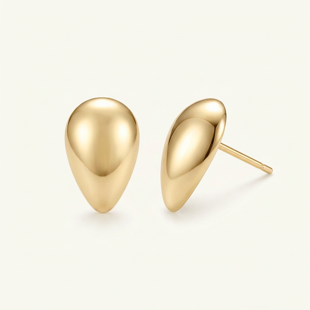 Sculpted Teardrop Stud Earrings