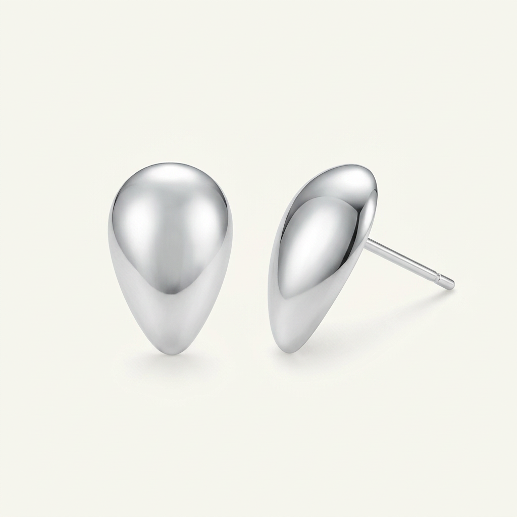 Sculpted Teardrop Stud Earrings