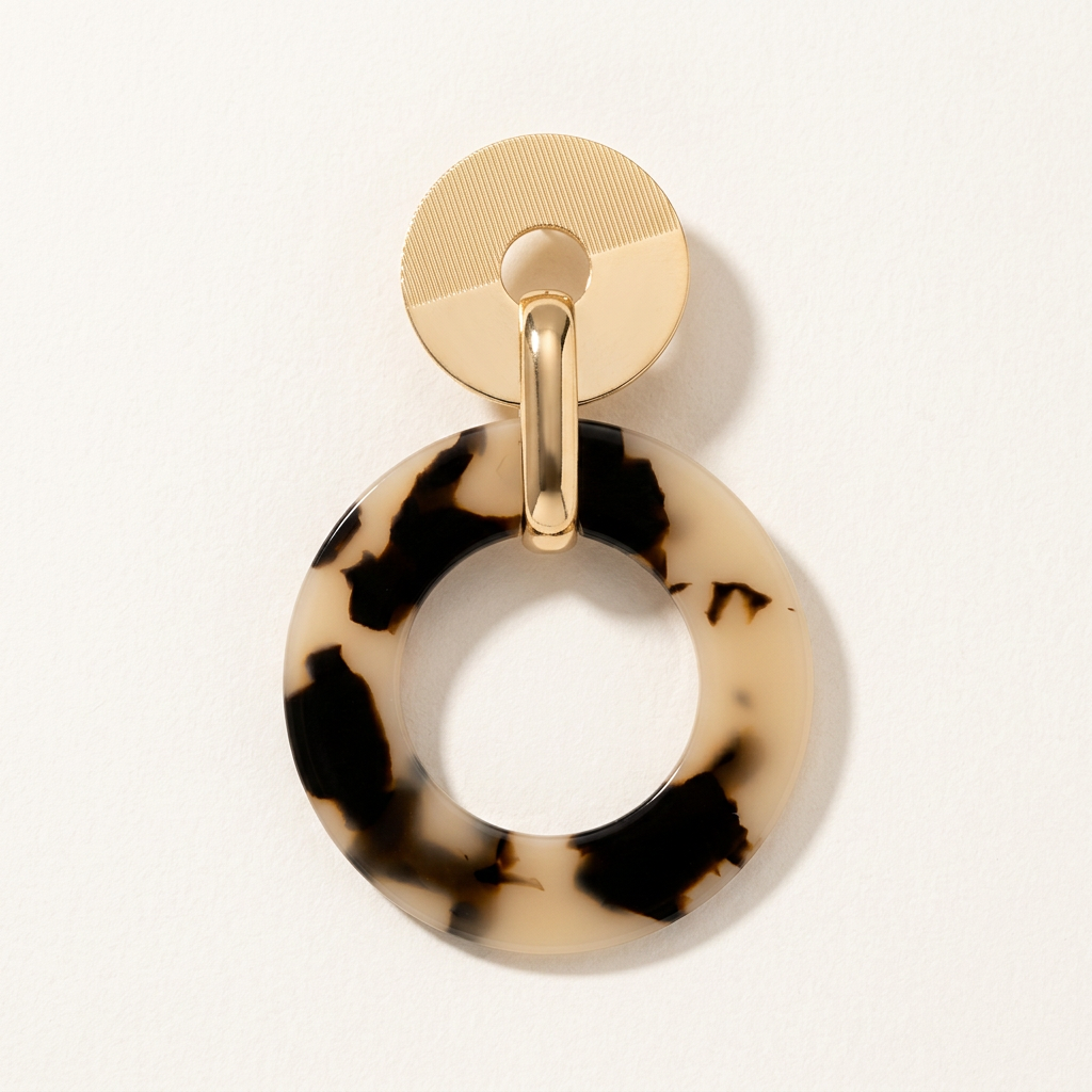 Tortoiseshell Circle Drop Earrings